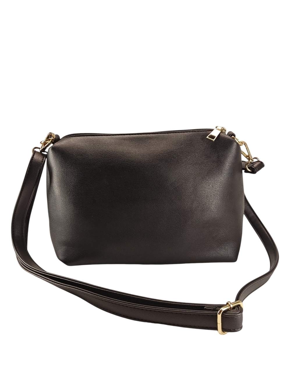 Marc New York Black Faux Leather Crossbody Bag Gold Hardware Shoulder Purse
